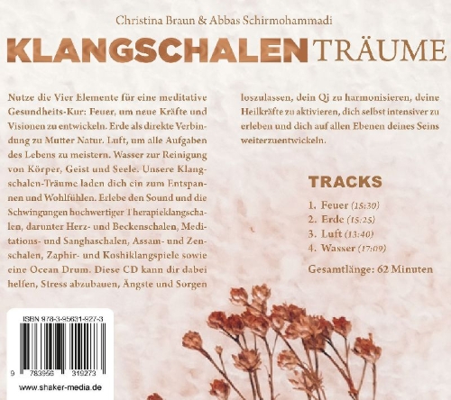 Buchcover und Innenansicht für das Buch: Klangschalen-Träume