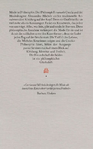 Buchcover und Innenansicht für das Buch: LA FILOSOFIA DELLA MODA