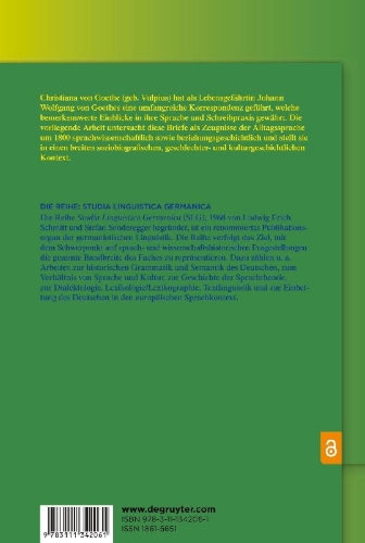 Buchcover und Innenansicht für das Buch: Die Briefe Christiana von Goethes