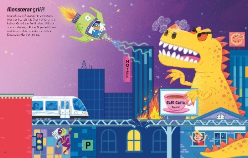 Buchcover und Innenansicht für das Buch: Mein erstes Stickerbuch: Superkids