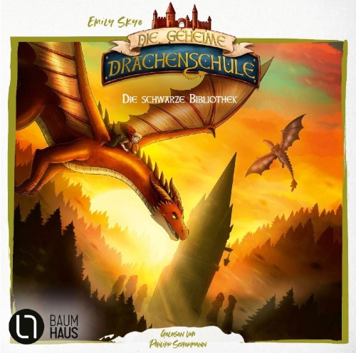 Buchcover und Innenansicht für das Buch: Die geheime Drachenschule - Die schwarze Bibliothek
