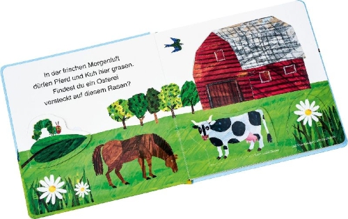 Buchcover und Innenansicht für das Buch: The Very Hungry Caterpillar's Easter Egg Hunt