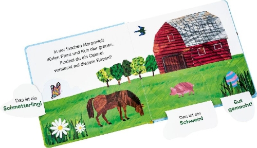 Buchcover und Innenansicht für das Buch: The Very Hungry Caterpillar's Easter Egg Hunt