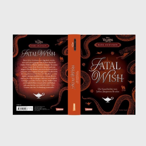Buchcover und Innenansicht für das Buch: Disney Villains - Dark Ascension 3: FATAL WISH - Die Geschichte von Jafars jüngerem Bruder