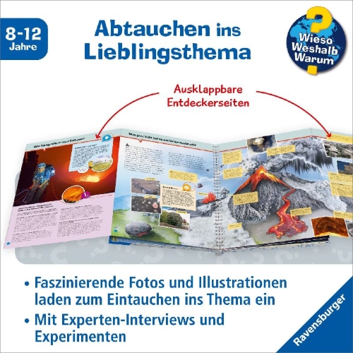 Buchcover und Innenansicht für das Buch: Wieso? Weshalb? Warum? ProfiWissen: Vulkane (Band 25)