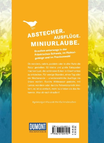 Buchcover und Innenansicht für das Buch: 52 kleine & große Eskapaden in Oberfranken
