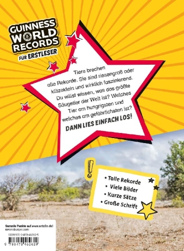 Buchcover und Innenansicht für das Buch: Guinness World Records - Tiere