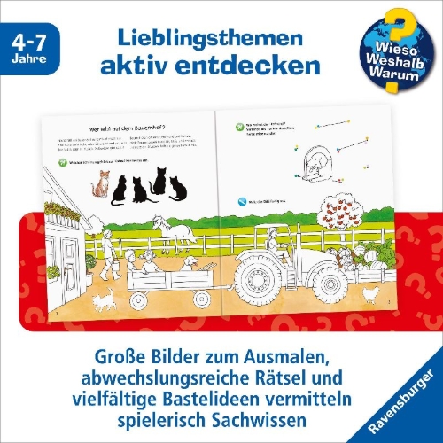 Buchcover und Innenansicht für das Buch: Wieso? Weshalb? Warum? aktiv-Heft: Bauernhof