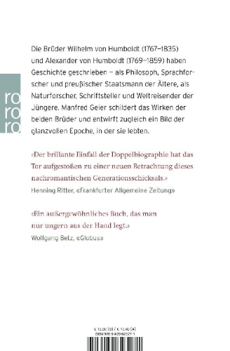 Buchcover und Innenansicht für das Buch: Die Brüder Humboldt
