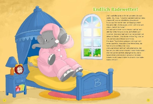 Buchcover und Innenansicht für das Buch: Benjamin Blümchen: Mein Geschichtenschatz: Die schönsten Jahreszeitengeschichten