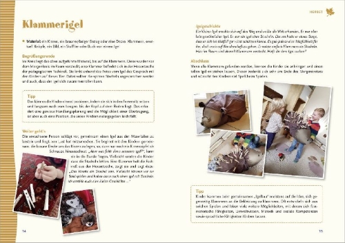 Buchcover und Innenansicht für das Buch: Spielen mit Krippenkindern: Morgenkreis