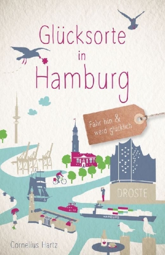 Buchcover und Innenansicht für das Buch: Glücksorte in Hamburg