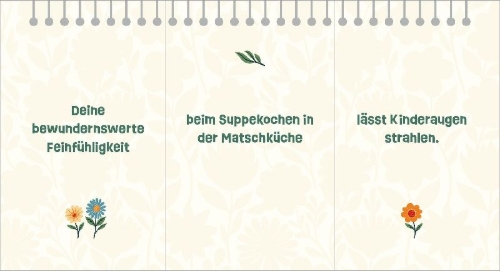 Buchcover und Innenansicht für das Buch: Komplimente-Generator für Heldinnen und Helden der Kita