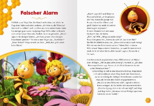 Buchcover und Innenansicht für das Buch: Die Biene Maja - Die schönsten Mutmach-Geschichten