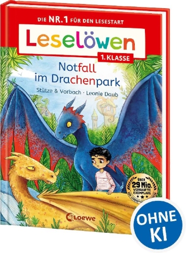 Buchcover und Innenansicht für das Buch: Leselöwen 1. Klasse - Notfall im Drachenpark