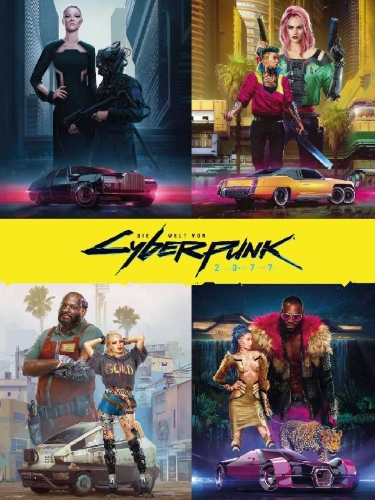 Buchcover und Innenansicht für das Buch: The World of Cyberpunk 2077
