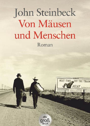 Buchcover und Innenansicht für das Buch:  >Of Mice and Men<  