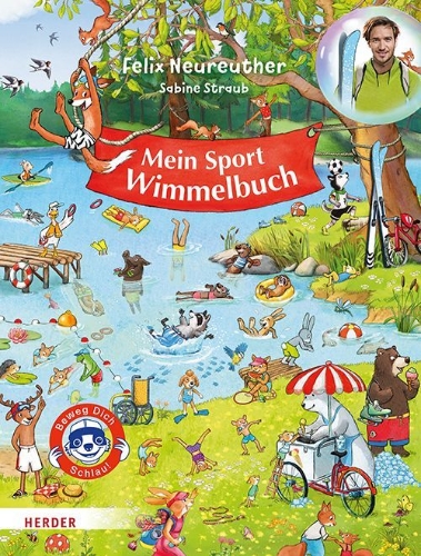 Buchcover und Innenansicht für das Buch: Mein Sport-Wimmelbuch