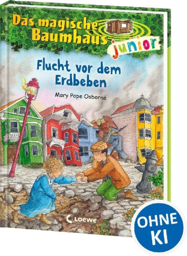 Buchcover und Innenansicht für das Buch: Das magische Baumhaus junior (Band 22) - Flucht vor dem Erdbeben