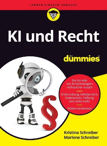 Buchcover und Innenansicht für das Buch: KI und Recht für Dummies