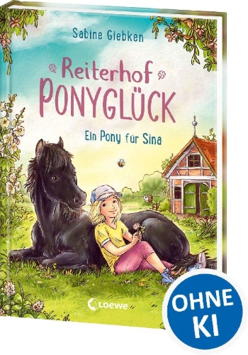 Buchcover und Innenansicht für das Buch: Reiterhof Ponyglück (Band 1) - Ein Pony für Sina
