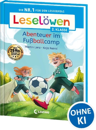Buchcover und Innenansicht für das Buch: Leselöwen 2. Klasse - Abenteuer im Fußballcamp