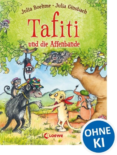 Buchcover und Innenansicht für das Buch: Tafiti und die Affenbande