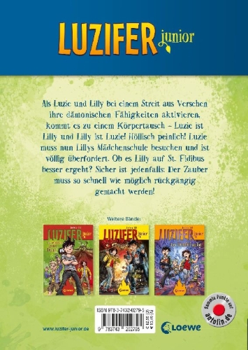 Buchcover und Innenansicht für das Buch: Luzifer junior (Band 5) - Ein höllischer Tausch