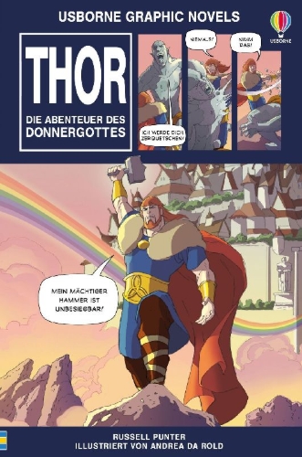 Buchcover und Innenansicht für das Buch: Usborne Graphic Novels: Thor - Die Abenteuer des Donnergottes