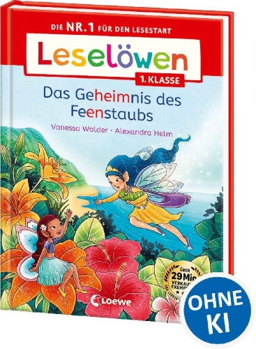 Buchcover und Innenansicht für das Buch: Leselöwen 1. Klasse - Das Geheimnis des Feenstaubs