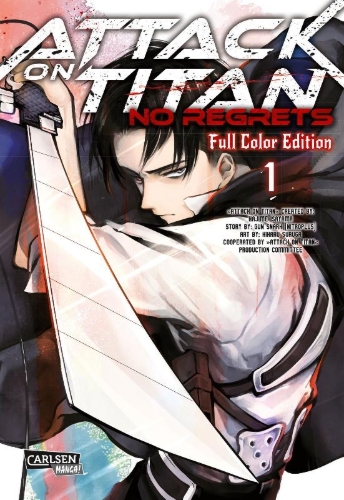 Buchcover und Innenansicht für das Buch: Shingeki no kyojin kuinaki sentaku full color kanzenban