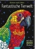 Buchcover und Innenansicht für das Buch: Stickern nach Zahlen - Fantastische Tierwelt