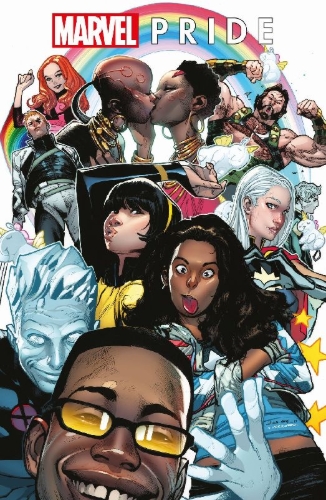 Buchcover und Innenansicht für das Buch: Marvel's Voices: Pride (2021) 1, Alpha Flight (1983) 106, Astonishing X-Men (2004) 51; America Chavez: Made in the USA (2021) 1; The United States of Captain America (2021) 1 (II); Marvel's Voices (2020) 1 (V))