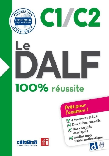 Buchcover und Innenansicht für das Buch: Le DALF - 100% réussite - C1/C2