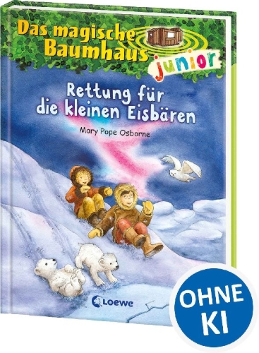 Buchcover und Innenansicht für das Buch: Das magische Baumhaus junior 12 - Rettung für die kleinen Eisbären