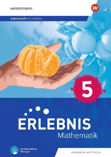Buchcover und Innenansicht für das Buch: Erlebnis Mathematik 5. Arbeitsheft mit interaktiven Übungen. Nordrhein-Westfalen