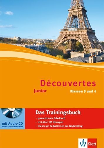 Buchcover und Innenansicht für das Buch: Découvertes Junior. Das Trainingsbuch mit Audio-CD. Klasse 5 und 6