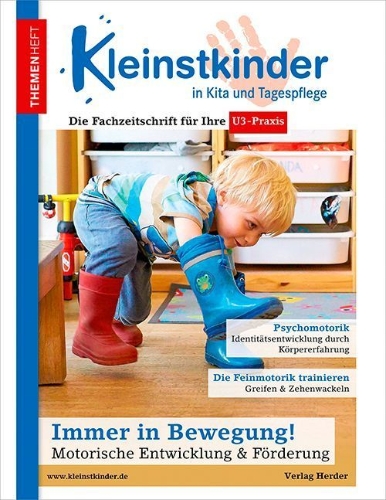 Buchcover und Innenansicht für das Buch: Immer in Bewegung! Motorische Entwicklung & Förderung