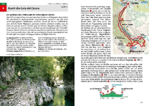 Buchcover und Innenansicht für das Buch: ROTHER Wanderführer Cilento
