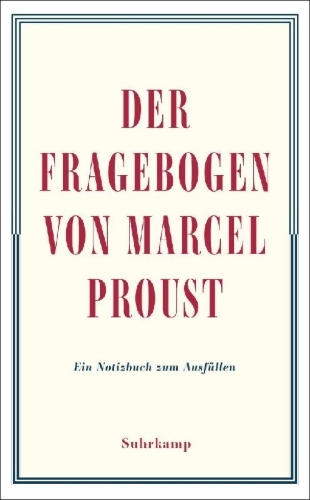 Buchcover und Innenansicht für das Buch: Le Questionnaire de Proust