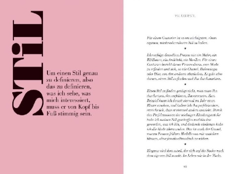 Buchcover und Innenansicht für das Buch: The World according to Yves Saint Laurent