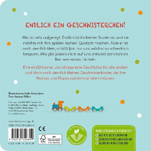 Buchcover und Innenansicht für das Buch: Hallo Baby, lach mit mir! (Pappbilderbuch für alle Geschwisterchen)