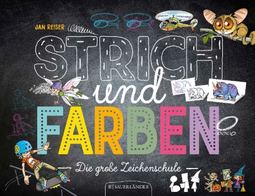 Buchcover und Innenansicht für das Buch: Strich und Farben - Die große Zeichenschule
