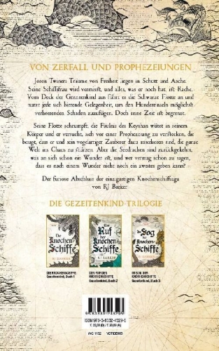 Buchcover und Innenansicht für das Buch: The Bone Ship's Wake - The Tide Child Trilogy - Book 3