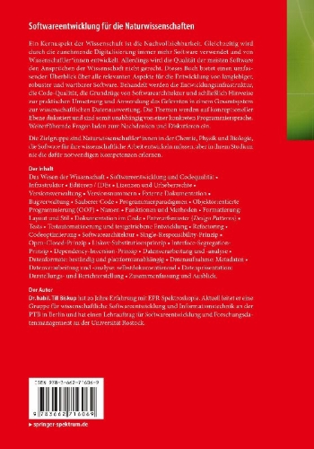 Buchcover und Innenansicht für das Buch: Softwareentwicklung für die Naturwissenschaften