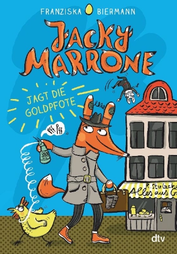 Buchcover und Innenansicht für das Buch: Jacky Marrone jagt die Goldpfote