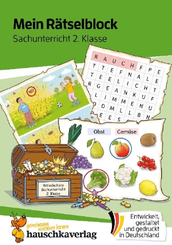 Buchcover und Innenansicht für das Buch: Mein Rätselblock Sachunterricht 2. Klasse
