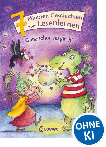 Buchcover und Innenansicht für das Buch: Leselöwen - Das Original - 7-Minuten-Geschichten zum Lesenlernen - Ganz schön magisch!