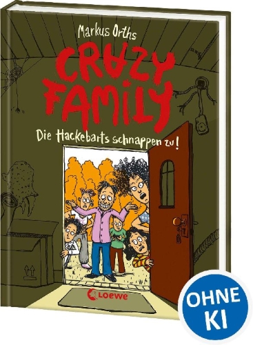 Buchcover und Innenansicht für das Buch: Crazy Family (Band 2) - Die Hackebarts schnappen zu!