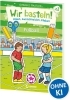 Buchcover und Innenansicht für das Buch: Wir basteln! - Malen, Ausschneiden, Kleben - Fußball